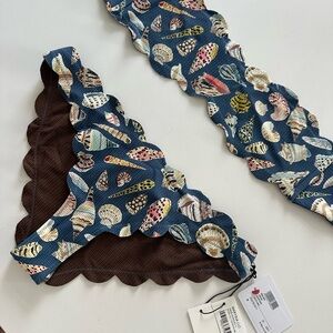 Marysia Swim Seashell Print Bikini in Blue and Brown